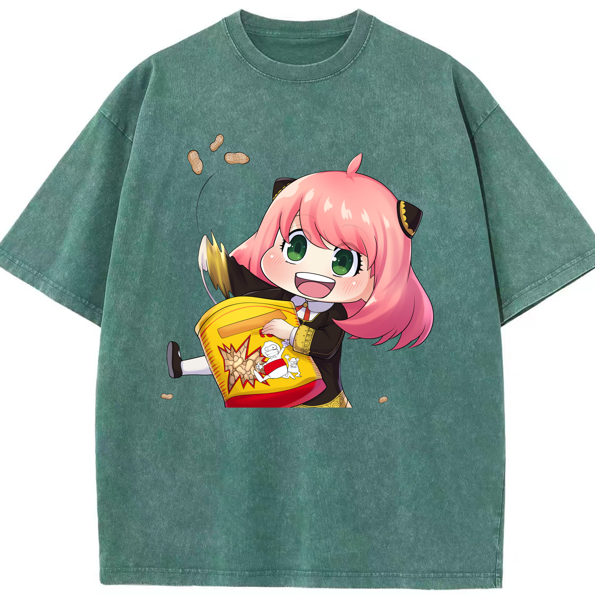（画像用） SPY×FAMILY间谍家家酒 綿100% ヴィンテージ風 半袖Tシャツ（フロントプリント）